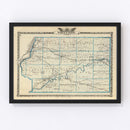 Vintage Map of Whiteside County, Illinois 1876