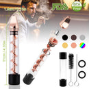Glass Blunt Pipe Twisty 7-in-1 Grinder Blunt Kit w/ Smoking Metal Tip Cleaning Brush