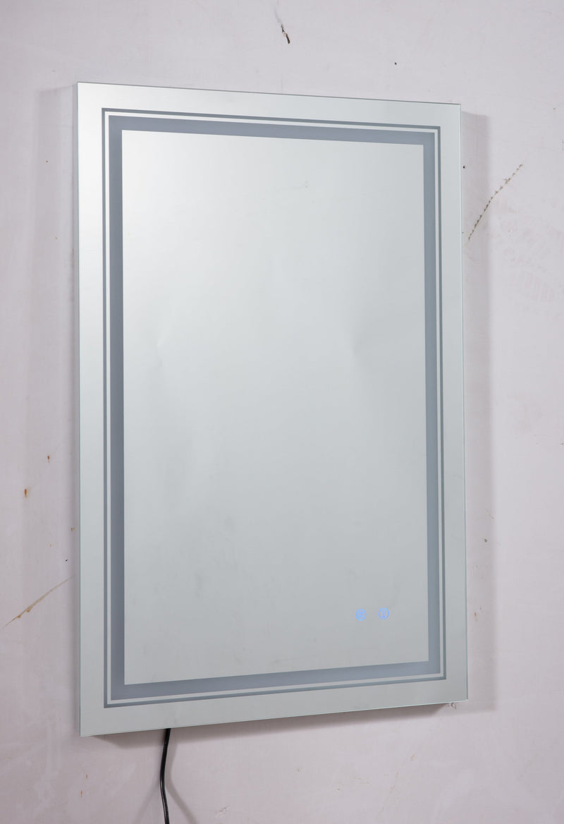 32x24 LED Lighted Bathroom Wall Mounted Mirror with High Lumen+Anti-Fog Separately Control+Dimmer Function