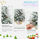 3FT Flocked Tabletop Christmas Tree with Pine Cones