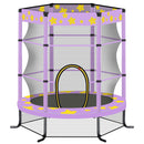 55 Inch Kids Trampoline with Safety Enclosure Net, 4.5FT Outdoor Indoor Trampoline for Kids (Purple)