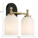Vortex - 2 Lights Vanity In Style For Over Bathroom Mirror Wall Sconce - Black / Gold / White by HouseOfZazla