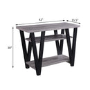 Rectangle Sofa Table With V Line Design - Gray by HouseOfZazla