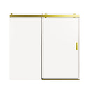 Frameless Single Sliding Soft Close Shower Doors, 3 / 8" Tempered Glass Reversible Installatio