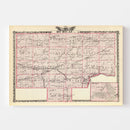 Vintage Map of Bureau County, Illinois 1876
