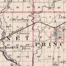 Vintage Map of Bureau County, Illinois 1876