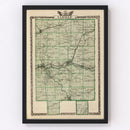 Vintage Map of La Salle County, Illinois 1876