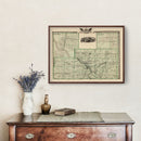 Vintage Map of Kankakee County, Illinois 1876