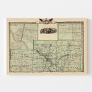 Vintage Map of Kankakee County, Illinois 1876