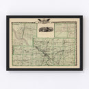 Vintage Map of Kankakee County, Illinois 1876