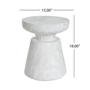 Outdoor Ponti Travertine Side Table, White