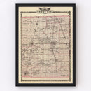 Vintage Map of Iroquois County, Illinois 1876