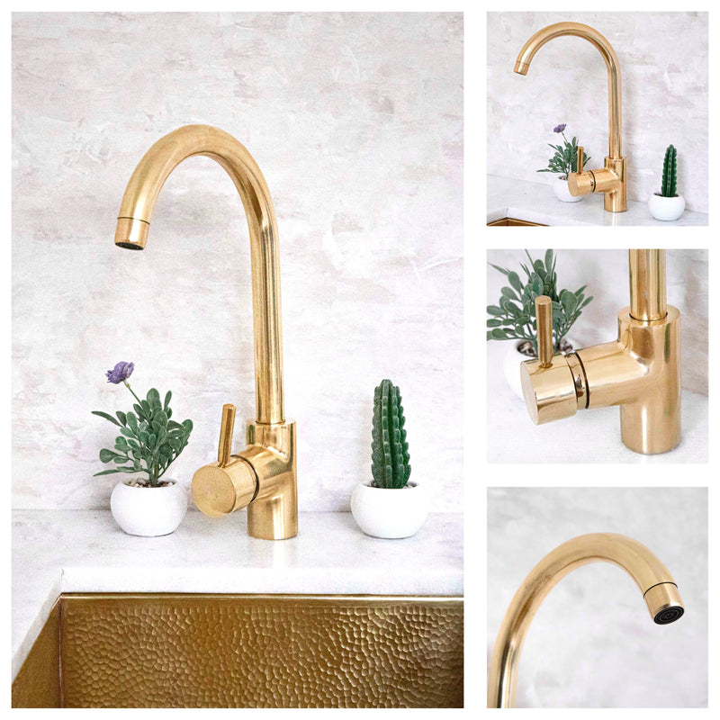 Elegant Unlacquered Brass Single-Hole Basin Faucet - BRASSMA