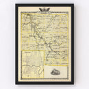 Vintage Map of Livingston County, Illinois 1876