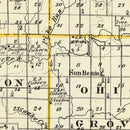 Vintage Map of Mercer County, Illinois 1876
