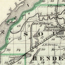 Vintage Map of Henderson County, Illinois 1876