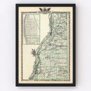 Vintage Map of Henderson County, Illinois 1876