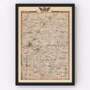 Vintage Map of Knox County, Illinois 1876