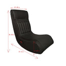 Foldable Gaming Chair With Onboard Speakers, LED Strip Lighting, Bluetooth, Vibration Massage, USB Charging Port - Black by HouseOfZazla