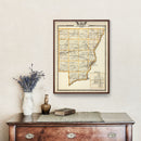 Vintage Map of Peoria County, Illinois 1876
