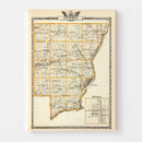 Vintage Map of Peoria County, Illinois 1876