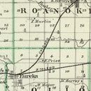 Vintage Map of Woodford County, Illinois 1876