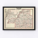 Vintage Map of Tazewell County, Illinois 1876