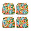 Outdoor Patio Chair Cushions, Water-Repellent U-Shape Thick Foam Seat Cushions (Set of 4)