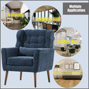 Modern Accent Chair, Arm Chairs For Living Room, Upholstered Mordern Armchair, Comfy Soft Padded Lounge Chair In Small Space, Bedroom, With Pillow, Solid Wood Leg