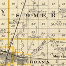Vintage Map of Champaign County, Illinois 1876