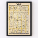 Vintage Map of Champaign County, Illinois 1876