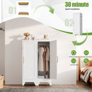 47.2" Narrow Metal Storage Closet with Louvered Door