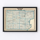 Vintage Map of Clark County, Illinois 1876