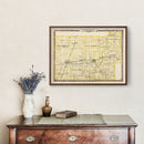 Vintage Map of Coles County, Illinois 1876