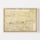 Vintage Map of Coles County, Illinois 1876