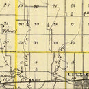 Vintage Map of Coles County, Illinois 1876