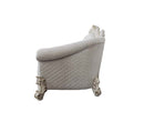 Vendome II - Sofa With 6 Pillows - Two Tone Ivory Fabric & Antique Pearl