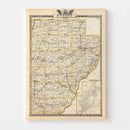 Vintage Map of Fulton County, Illinois 1876