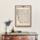 Vintage Map of Adams County, Illinois 1876