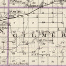 Vintage Map of Adams County, Illinois 1876