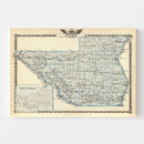 Vintage Map of Pike County, Illinois 1876