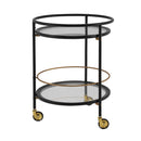 Modern Round Bar Cart with Tempered Glass Shelves by HouseOfZazla