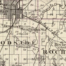 Vintage Map of Sangamon County, Illinois 1876