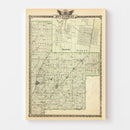 Vintage Map of Montgomery County, Illinois 1876