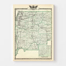 Vintage Map of Greene County, Illinois 1876