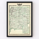 Vintage Map of Greene County, Illinois 1876