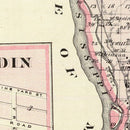 Vintage Map of Calhoun County, Illinois 1876
