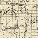 Vintage Map of Bond County, Illinois 1876