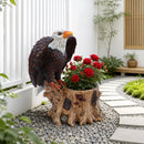 Majestic Eagle Garden Planter Pot on Tree Stump Base by HouseOfZazla