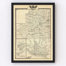 Vintage Map of Bond County, Illinois 1876